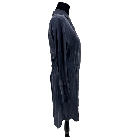Feral Childe Y2K Cupro Eco Friendly Minimalist Dress‎ sz S Blue Button Up - Picture 2 of 10